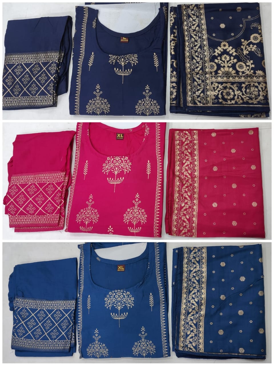Nykaa Vol 3 Rayon Gold Printed Kurti With Bottom Dupatta Wholesale Price In Surat
